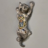 Antique French Hand-Painted Cat Sculpture ~ Wall Flower Bud Vase