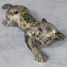 Antique French Hand-Painted Cat Sculpture ~ Wall Flower Bud Vase