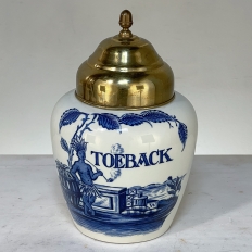Vintage Dutch Blue & White Tobacco Jar by Zenith