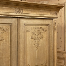 19th Century Country French Louis XIV Armoire in Stripped Oak