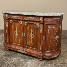 19th Century French Empire Mahogany Marble Top Buffet