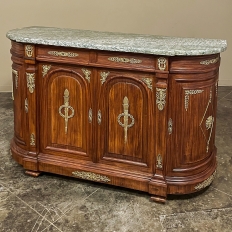 19th Century French Empire Mahogany Marble Top Buffet