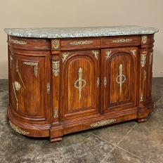 19th Century French Empire Mahogany Marble Top Buffet