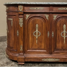 19th Century French Empire Mahogany Marble Top Buffet