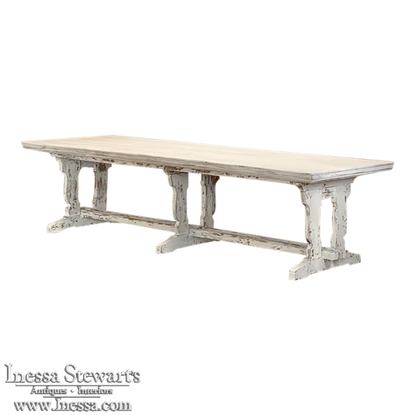 Antique Country French Painted Banquet Table