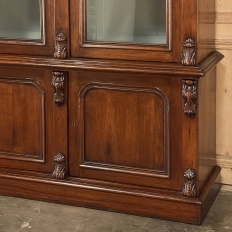Antique French Louis Philippe Style Mahogany Triple Bookcase