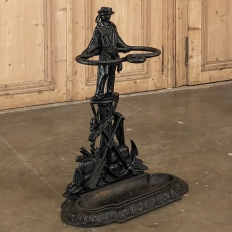 19th Century Cast Iron Umbrella Stand with Maritime Theme