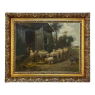Antique Framed Oil Painting on Canvas by Jan Guerts