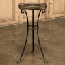 Mid-Century Neoclassical Wrought Iron, Brass & Marble Lamp Table
