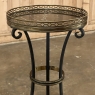 Mid-Century Neoclassical Wrought Iron, Brass & Marble Lamp Table