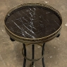 Mid-Century Neoclassical Wrought Iron, Brass & Marble Lamp Table