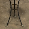 Mid-Century Neoclassical Wrought Iron, Brass & Marble Lamp Table