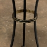 Mid-Century Neoclassical Wrought Iron, Brass & Marble Lamp Table