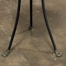 Mid-Century Neoclassical Wrought Iron, Brass & Marble Lamp Table