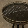 Mid-Century Neoclassical Wrought Iron, Brass & Marble Lamp Table