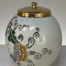Antique Hand-Painted Delft Tobacco Jar