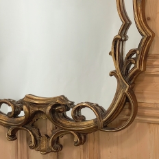 Antique Italian Baroque Patinaed Giltwood Mirror