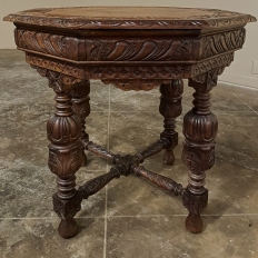 Antique Renaissance Octagonal End Table