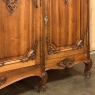 19th Century French Louis XV Serpentine Walnut Marble Top Buffet