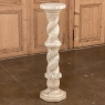 19th Century Italian Hand-Carved Carrara Marble Pedestal
