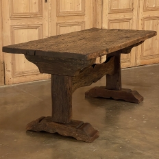 Antique Rustic Farm Trestle Table