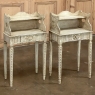 Pair 19th Century Country French Louis XVI Painted Nightstands