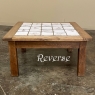 Rustic Antique Oak Coffee Table with Hand-Painted Delft Tiles