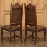 Set of 6 Antique Italian Renaissance Walnut Dining Chairs includes 2 Armchairs