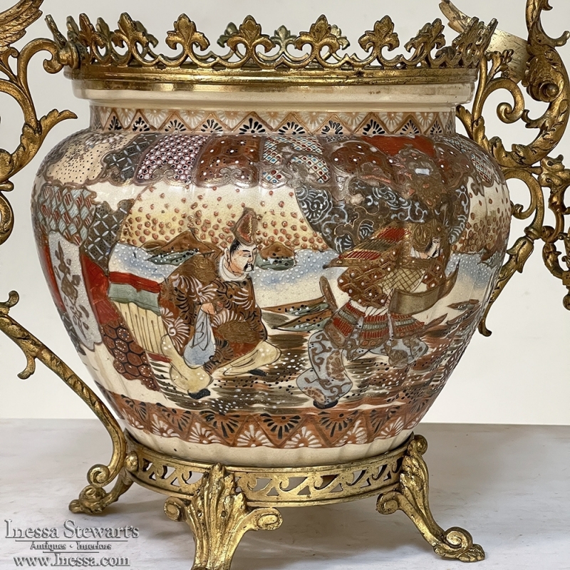 19th Century Bronze Mounted Satsuma Jardiniere