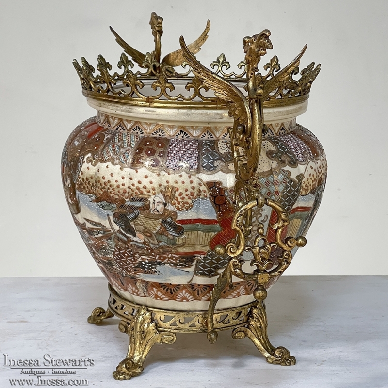 19th Century Bronze Mounted Satsuma Jardiniere