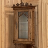 Antique Rustic Neo-Gothic Corner Cabinet ~ Vitrine
