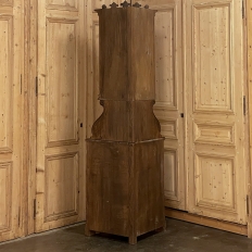 Antique Rustic Neo-Gothic Corner Cabinet ~ Vitrine