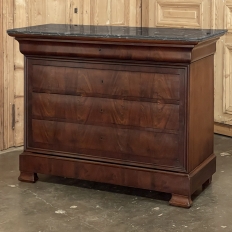 19th Century French Louis Philippe Marble Top Commode