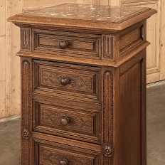 19th Century French Neoclassical Marble Top Nightstand