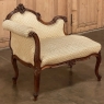19th Century French Louis XV Walnut Petite Chaise Lounge
