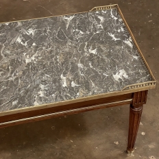 Antique Directoire Style Marble Top Coffee Table