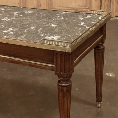 Antique Directoire Style Marble Top Coffee Table