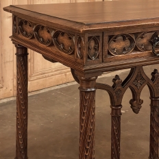 19th Century Gothic Walnut Writing Desk ~ End Table