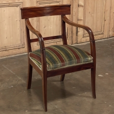 19th Century French Directoire Style Armchair in Mahogany with Mohair