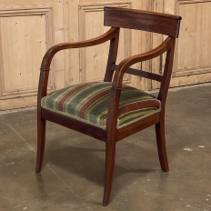 19th Century French Directoire Style Armchair in Mahogany with Mohair
