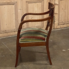 19th Century French Directoire Style Armchair in Mahogany with Mohair