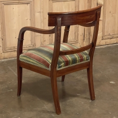 19th Century French Directoire Style Armchair in Mahogany with Mohair