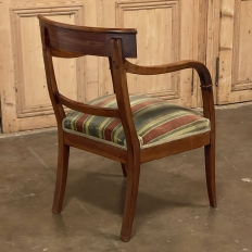 19th Century French Directoire Style Armchair in Mahogany with Mohair