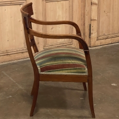 19th Century French Directoire Style Armchair in Mahogany with Mohair