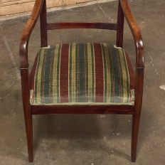 19th Century French Directoire Style Armchair in Mahogany with Mohair