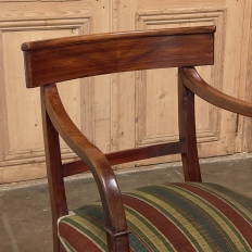 19th Century French Directoire Style Armchair in Mahogany with Mohair