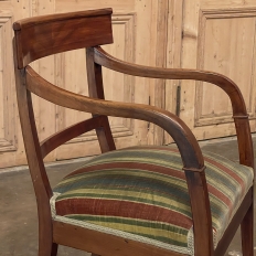 19th Century French Directoire Style Armchair in Mahogany with Mohair