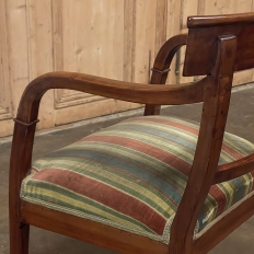 19th Century French Directoire Style Armchair in Mahogany with Mohair