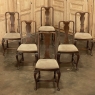 Set of 6 Antique Queen Anne Chestnut Dining Chairs