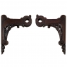 Pair 19th Century Hand-Carved Corbels ~ Drapery Rod Holders